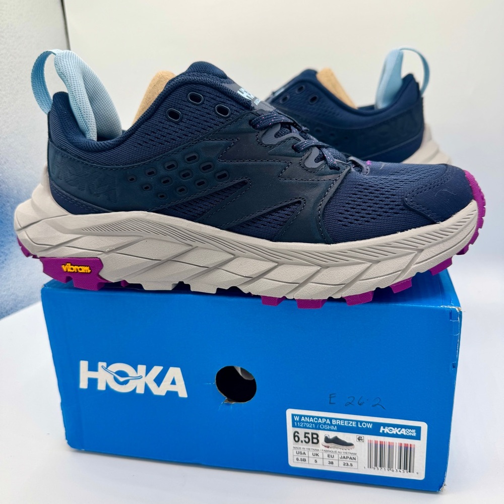 NWT Hoka Anacapa Breeze Low Women’s Hiking Shoes in Outer Space / Harbor Mist - Picture 3 of 16